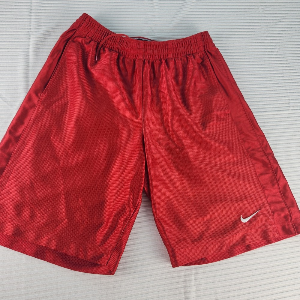 Nike Basketball Mens Red Shimmer Mesh Athletic Gym‎ Training Shorts Medium